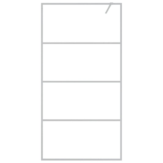 vidaXL Walk-in Shower Wall Silver 100x195 cm Clear ESG Glass