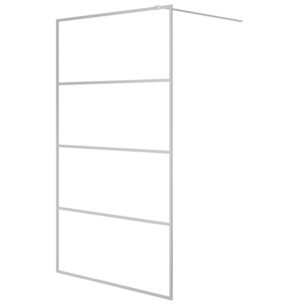 vidaXL Walk-in Shower Wall Silver 115x195 cm Clear ESG Glass