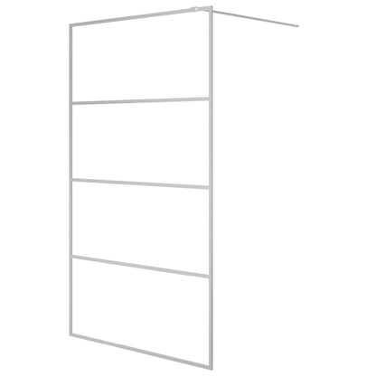 vidaXL Walk-in Shower Wall Silver 115x195 cm Clear ESG Glass