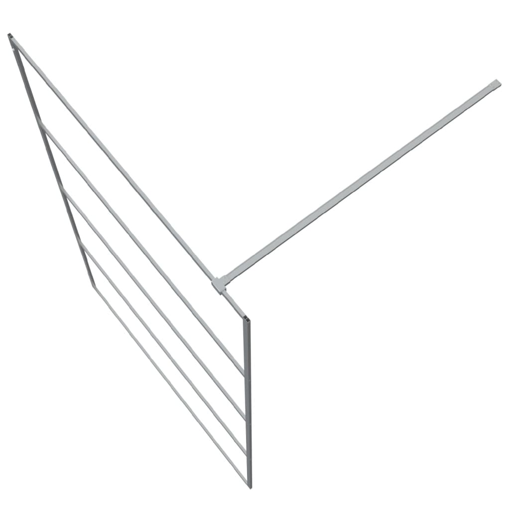 vidaXL Walk-in Shower Wall Silver 115x195 cm Clear ESG Glass