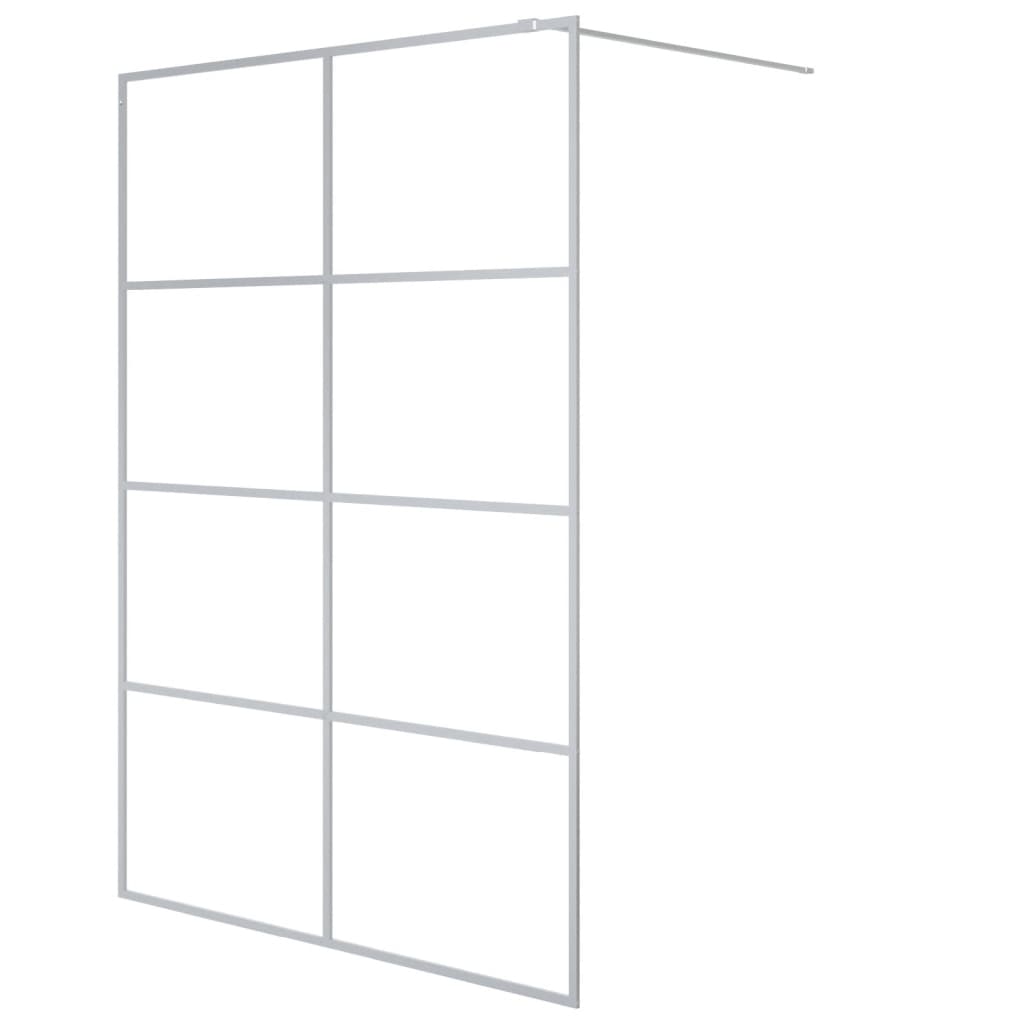 vidaXL Walk-in Shower Wall Silver 140x195 cm Clear ESG Glass