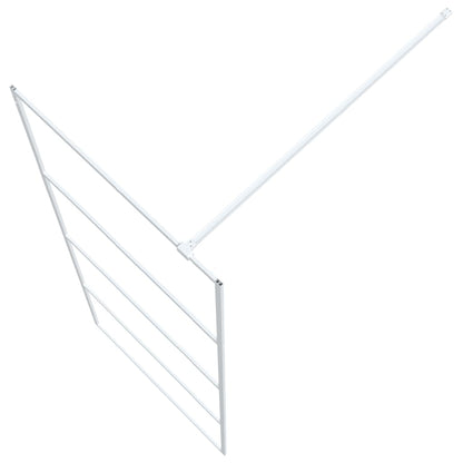 vidaXL Walk-in Shower Wall White 80x195 cm Clear ESG Glass