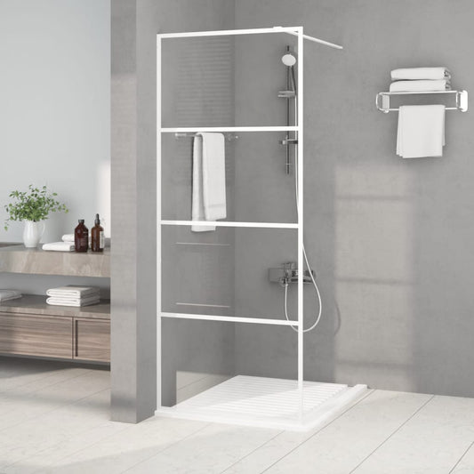 vidaXL Walk-in Shower Wall White 80x195 cm Clear ESG Glass