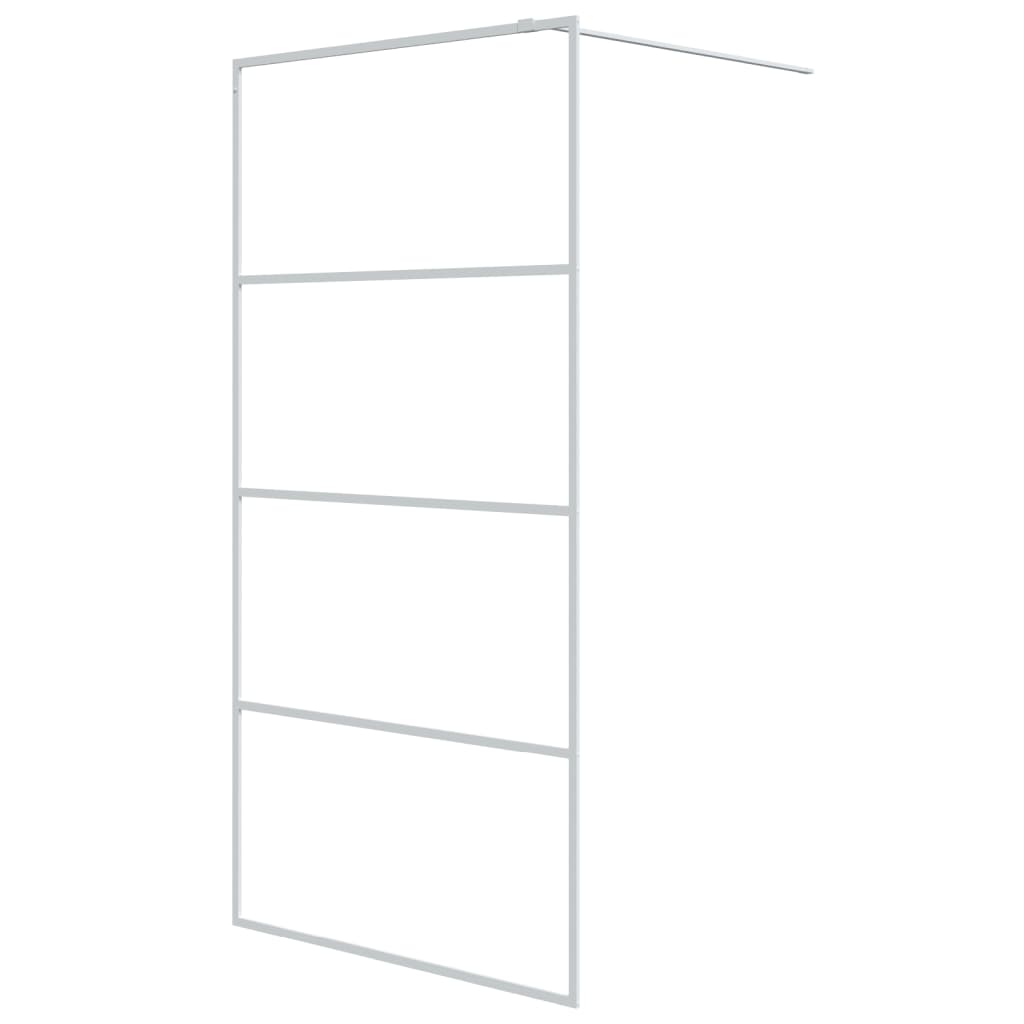 vidaXL Walk-in Shower Wall White 100x195 cm Clear ESG Glass