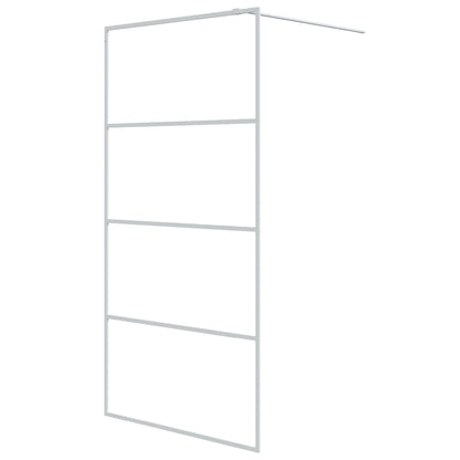 vidaXL Walk-in Shower Wall White 100x195 cm Clear ESG Glass