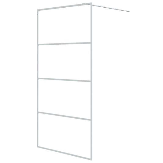 vidaXL Walk-in Shower Wall White 100x195 cm Clear ESG Glass
