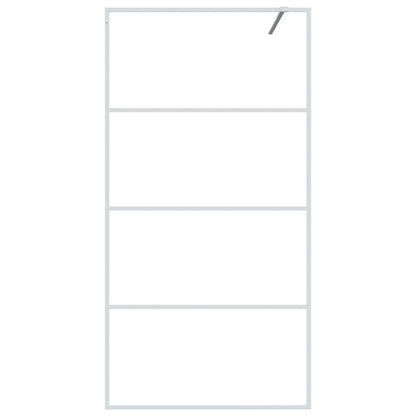 vidaXL Walk-in Shower Wall White 100x195 cm Clear ESG Glass