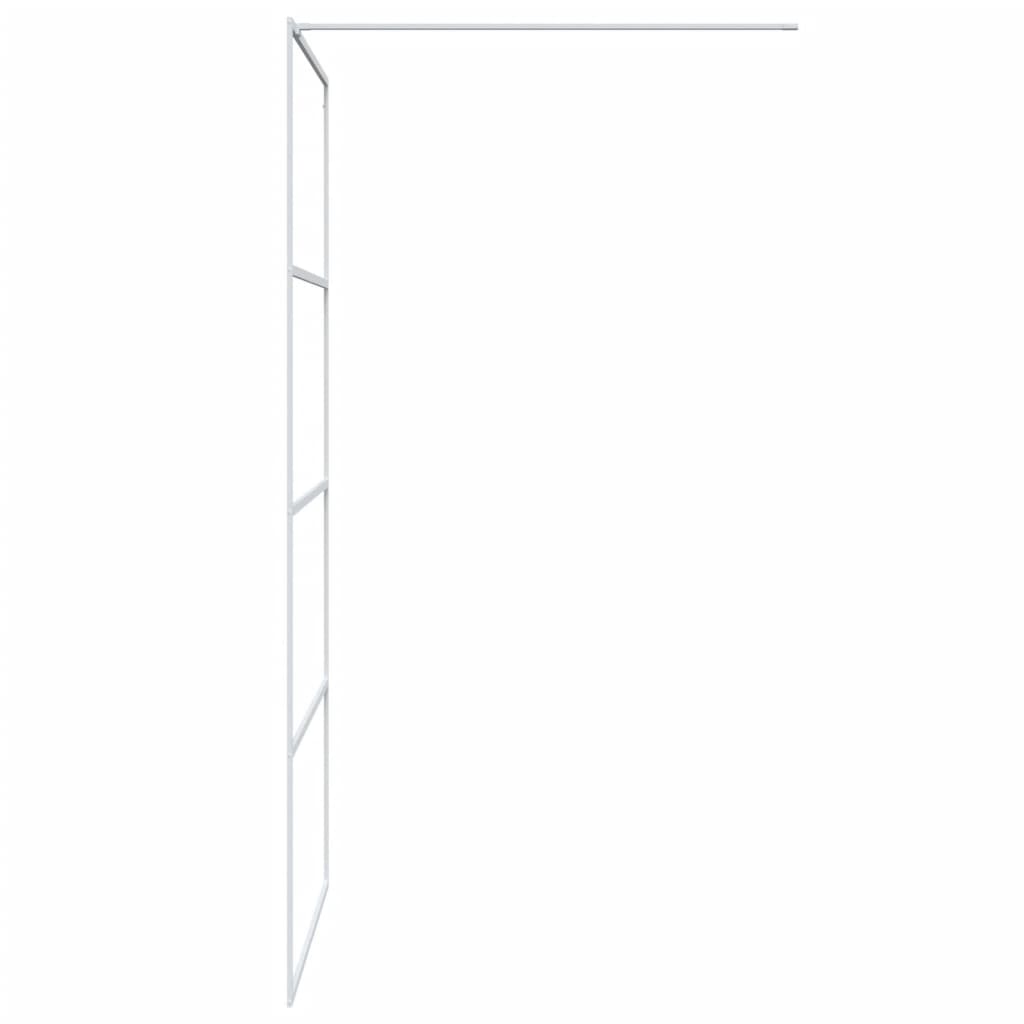vidaXL Walk-in Shower Wall White 100x195 cm Clear ESG Glass