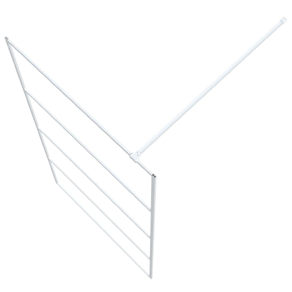 vidaXL Walk-in Shower Wall White 100x195 cm Clear ESG Glass