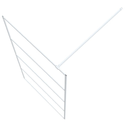 vidaXL Walk-in Shower Wall White 100x195 cm Clear ESG Glass