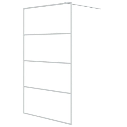 vidaXL Walk-in Shower Wall White 115x195 cm Clear ESG Glass