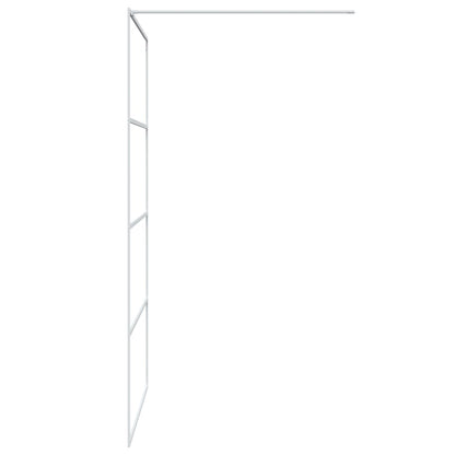 vidaXL Walk-in Shower Wall White 115x195 cm Clear ESG Glass