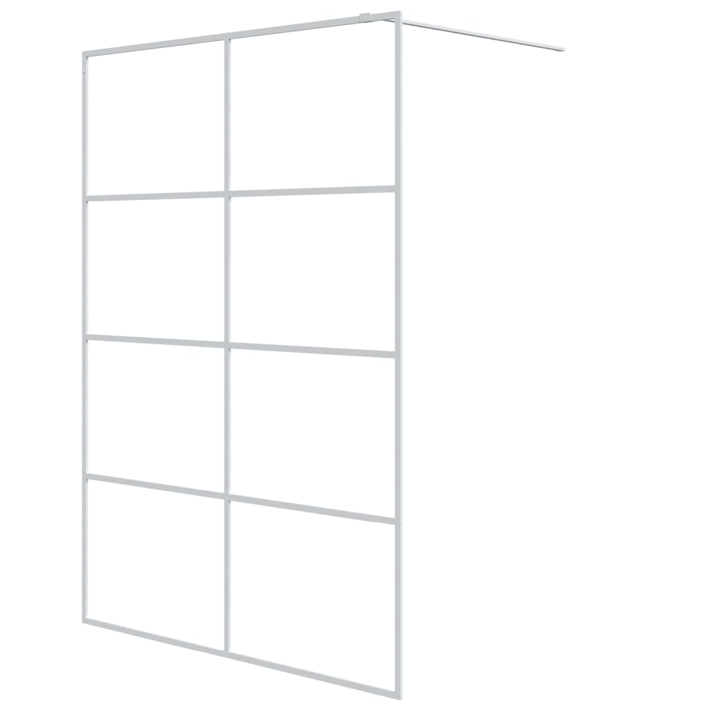 vidaXL Walk-in Shower Wall White 140x195 cm Clear ESG Glass