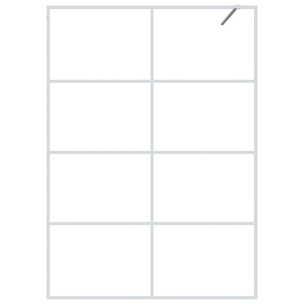 vidaXL Walk-in Shower Wall White 140x195 cm Clear ESG Glass