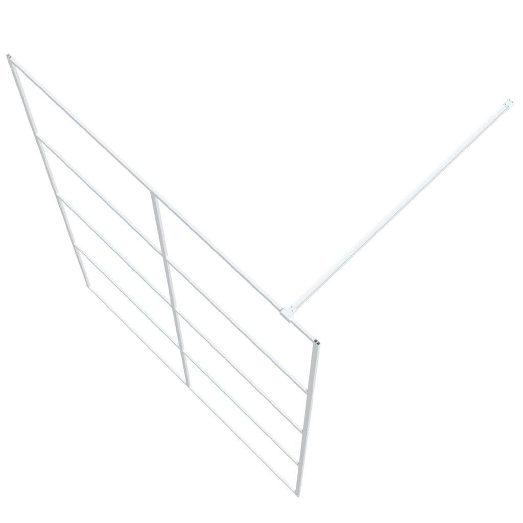 vidaXL Walk-in Shower Wall White 140x195 cm Clear ESG Glass