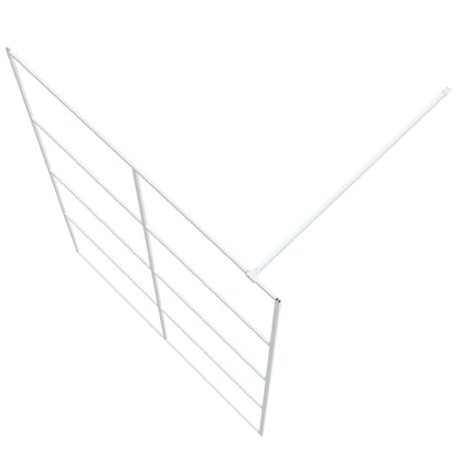 vidaXL Walk-in Shower Wall White 140x195 cm Clear ESG Glass