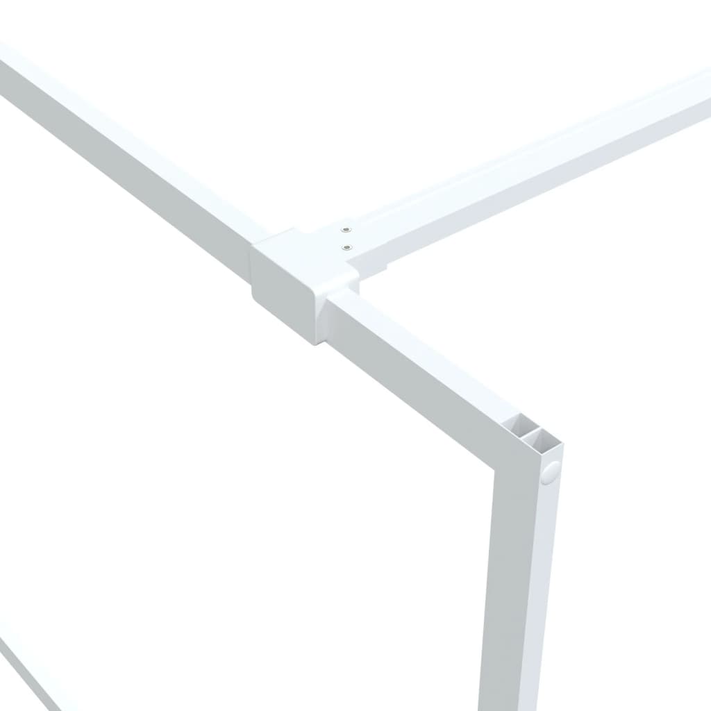 vidaXL Walk-in Shower Wall White 140x195 cm Clear ESG Glass