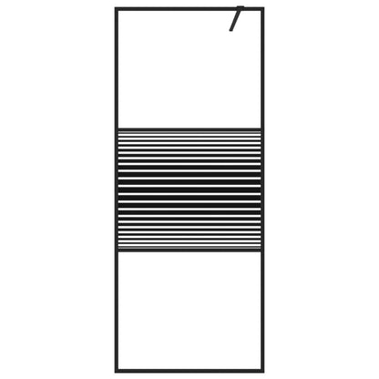 vidaXL Walk-in Shower Wall Black 80x195 cm Clear ESG Glass