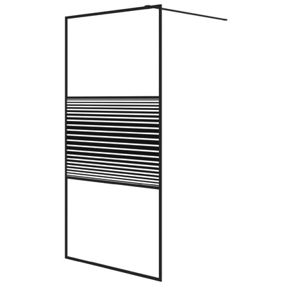 vidaXL Walk-in Shower Wall Black 100x195 cm Clear ESG Glass