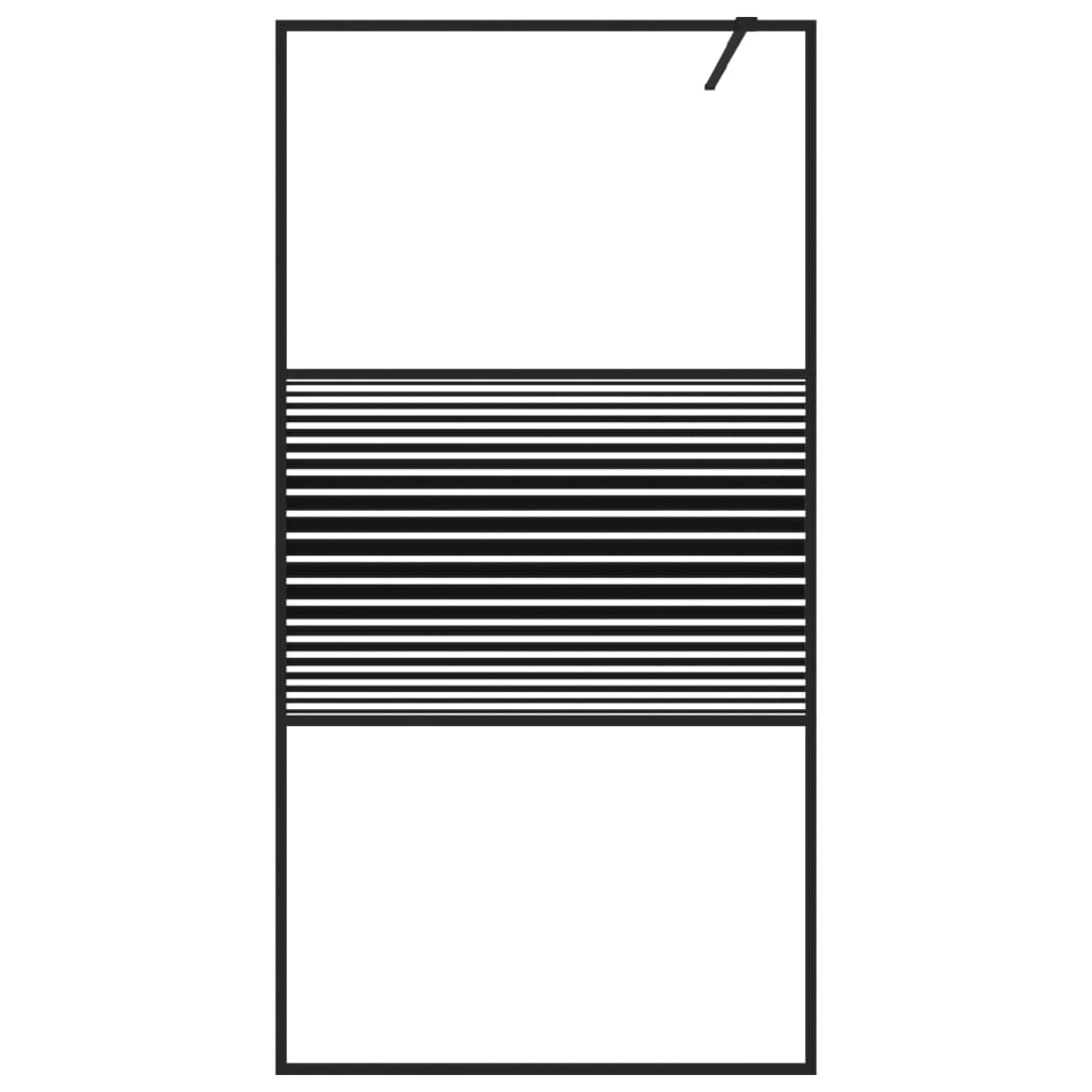 vidaXL Walk-in Shower Wall Black 100x195 cm Clear ESG Glass