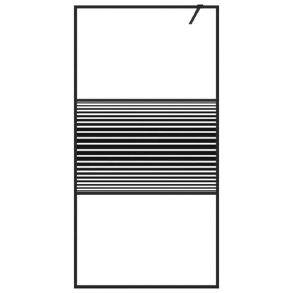 vidaXL Walk-in Shower Wall Black 100x195 cm Clear ESG Glass