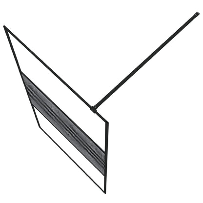 vidaXL Walk-in Shower Wall Black 100x195 cm Clear ESG Glass