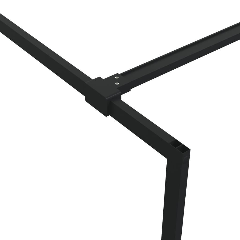 vidaXL Walk-in Shower Wall Black 100x195 cm Clear ESG Glass