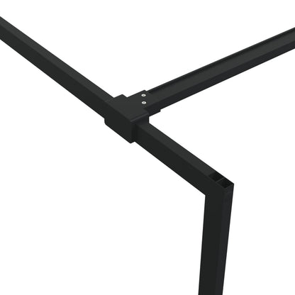 vidaXL Walk-in Shower Wall Black 100x195 cm Clear ESG Glass