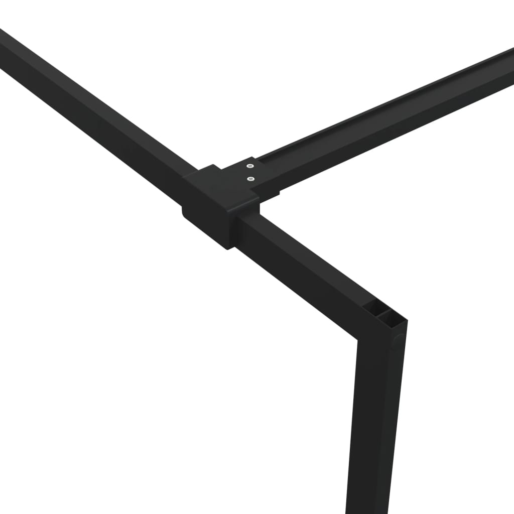 vidaXL Walk-in Shower Wall Black 115x195 cm Clear ESG Glass