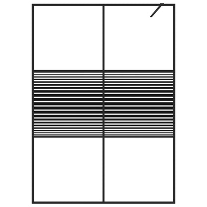 vidaXL Walk-in Shower Wall Black 140x195 cm Clear ESG Glass