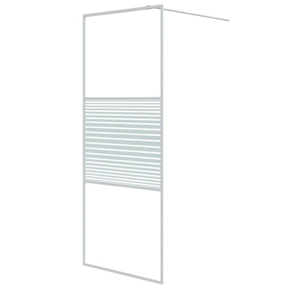 vidaXL Walk-in Shower Wall White 80x195 cm Clear ESG Glass