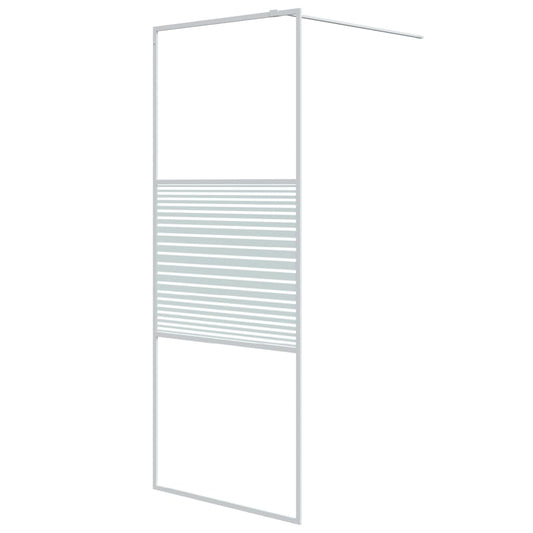 vidaXL Walk-in Shower Wall White 80x195 cm Clear ESG Glass