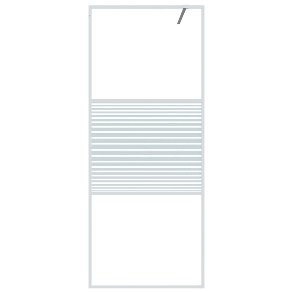 vidaXL Walk-in Shower Wall White 80x195 cm Clear ESG Glass