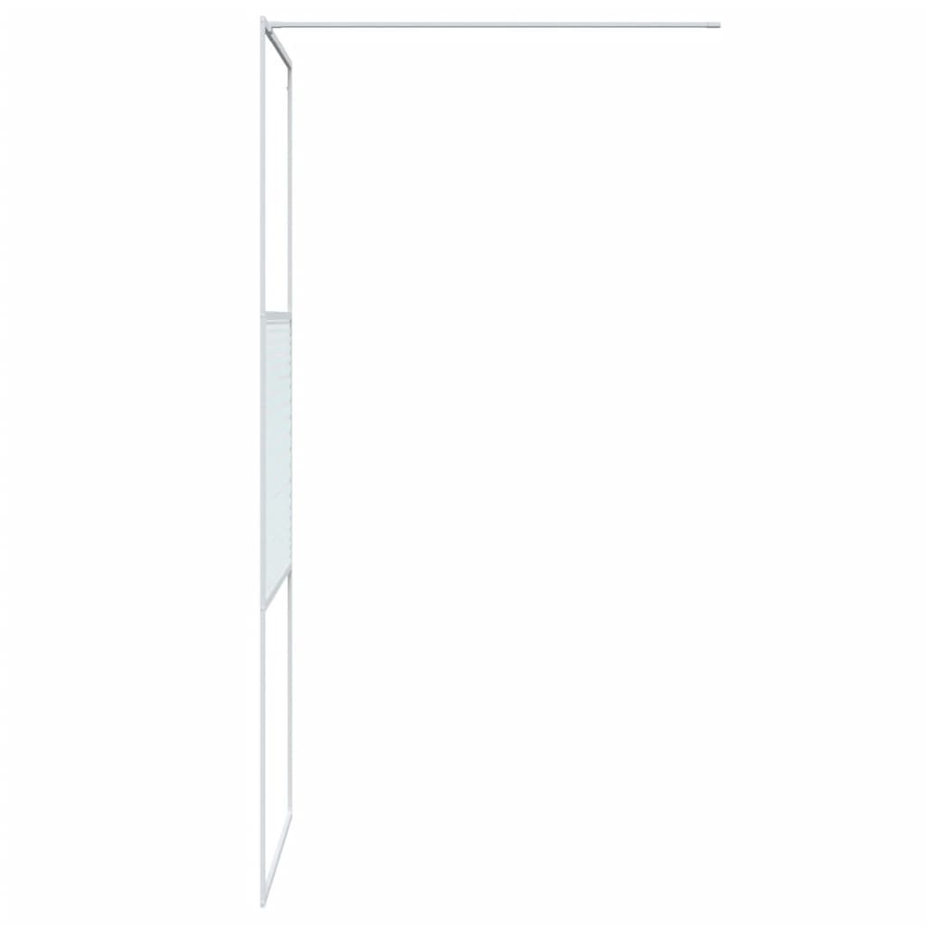 vidaXL Walk-in Shower Wall White 80x195 cm Clear ESG Glass