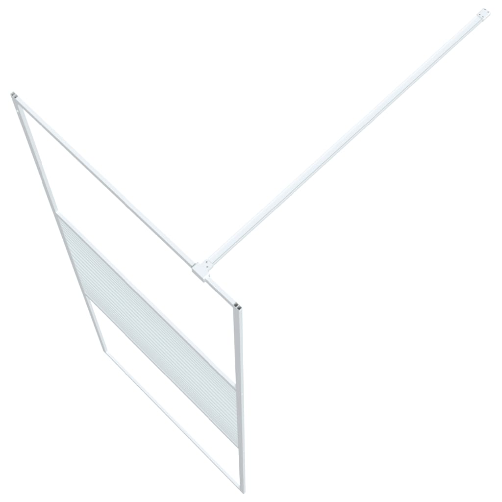 vidaXL Walk-in Shower Wall White 80x195 cm Clear ESG Glass