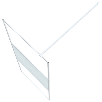 vidaXL Walk-in Shower Wall White 80x195 cm Clear ESG Glass