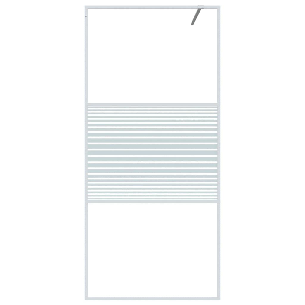 vidaXL Walk-in Shower Wall White 90x195 cm Clear ESG Glass