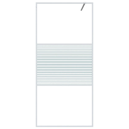 vidaXL Walk-in Shower Wall White 90x195 cm Clear ESG Glass