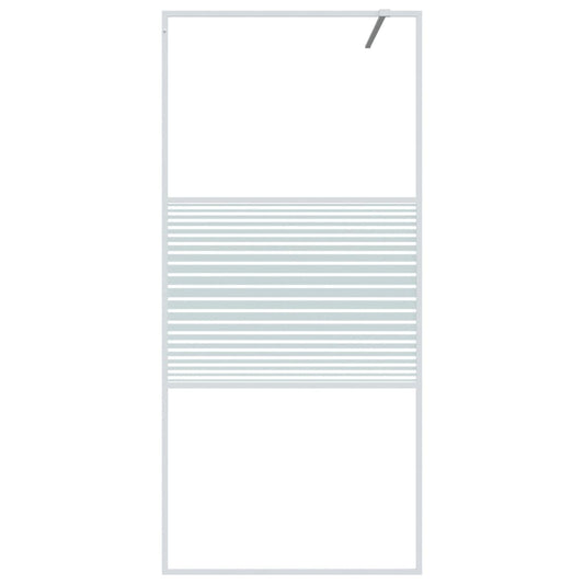 vidaXL Walk-in Shower Wall White 90x195 cm Clear ESG Glass