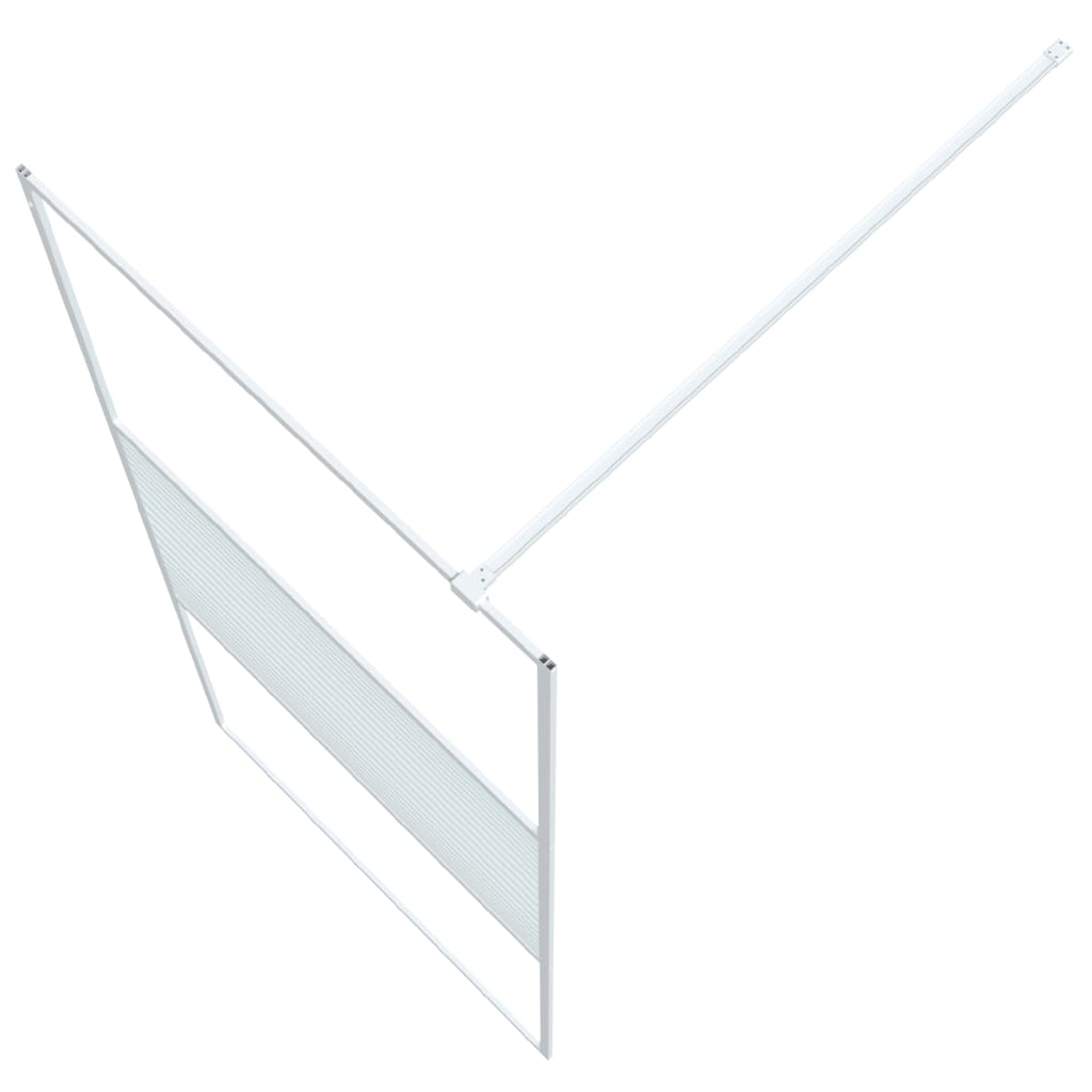 vidaXL Walk-in Shower Wall White 90x195 cm Clear ESG Glass