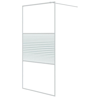vidaXL Walk-in Shower Wall White 100x195 cm Clear ESG Glass