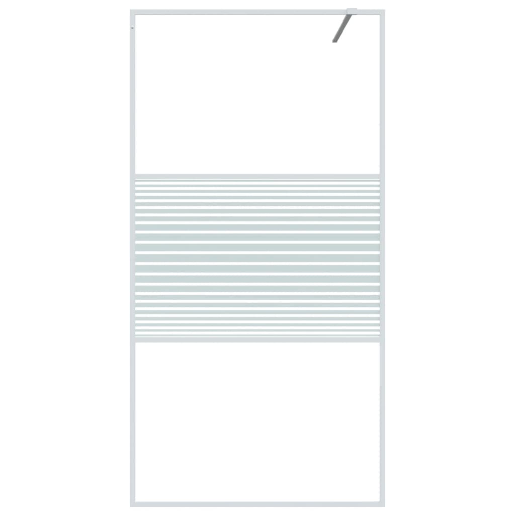 vidaXL Walk-in Shower Wall White 100x195 cm Clear ESG Glass