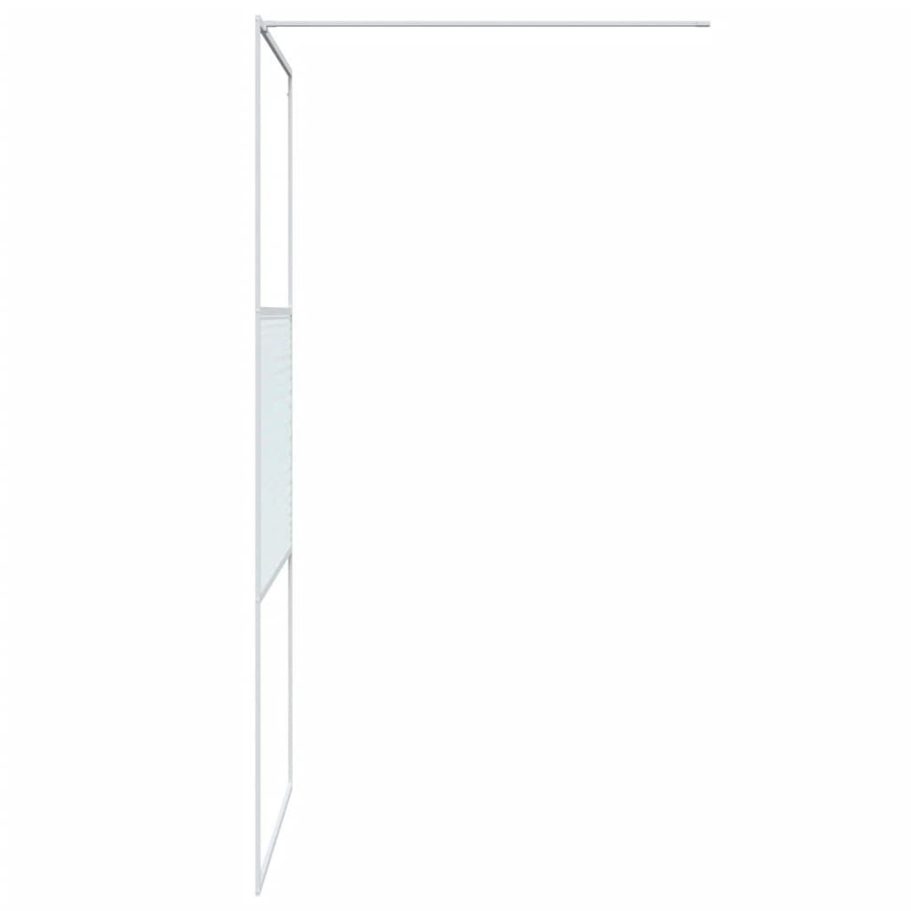 vidaXL Walk-in Shower Wall White 100x195 cm Clear ESG Glass