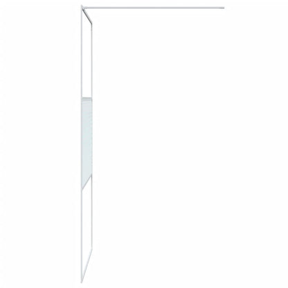 vidaXL Walk-in Shower Wall White 100x195 cm Clear ESG Glass