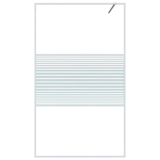 vidaXL Walk-in Shower Wall White 115x195 cm Clear ESG Glass