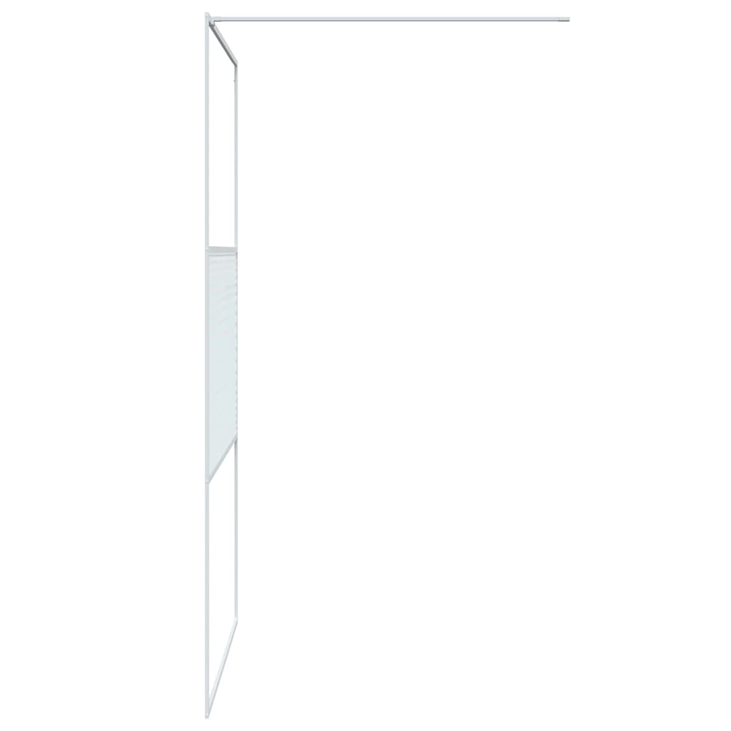 vidaXL Walk-in Shower Wall White 115x195 cm Clear ESG Glass