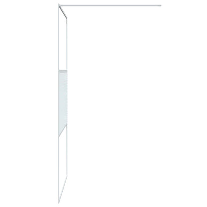 vidaXL Walk-in Shower Wall White 115x195 cm Clear ESG Glass