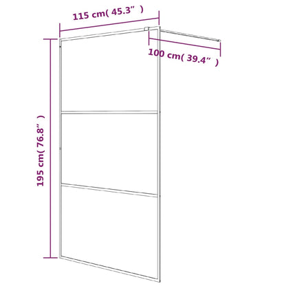 vidaXL Walk-in Shower Wall White 115x195 cm Clear ESG Glass