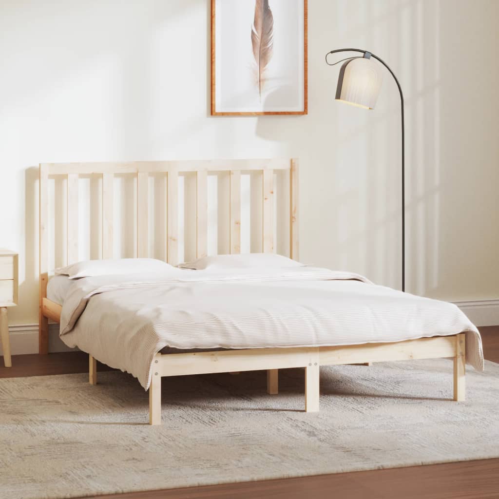 vidaXL Bed Frame without Mattress 135x190 cm Double Solid Wood Pine