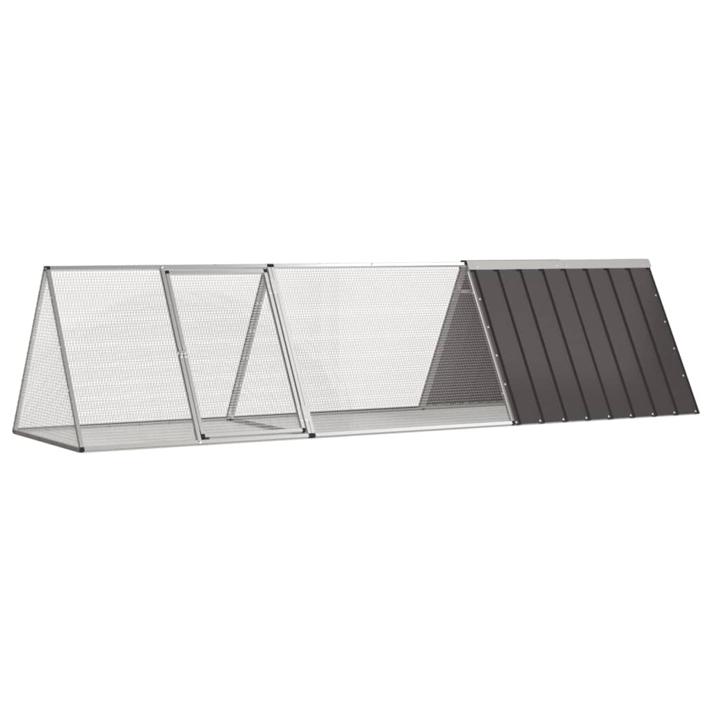 vidaXL Rabbit Cage Anthracite 302.5x80.5x71 cm Galvanised Steel